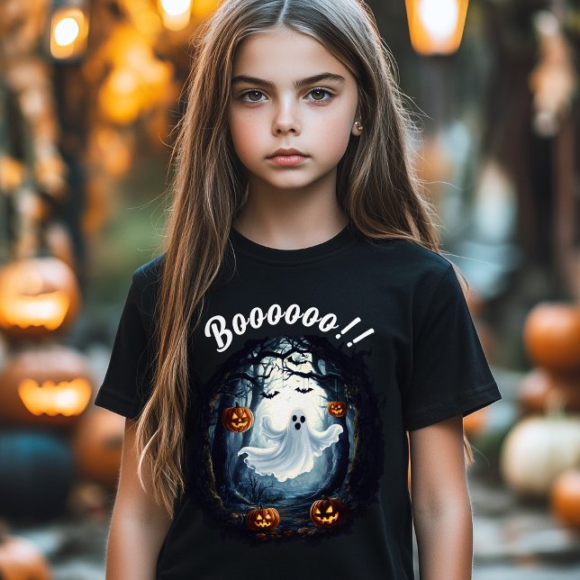 T-shirt En Tri-matière Cute Ghost Boo Fun Halloween Costume garçon fille (Cute Ghost Boo Fun Halloween Costume Boy Girl T-Shirt)