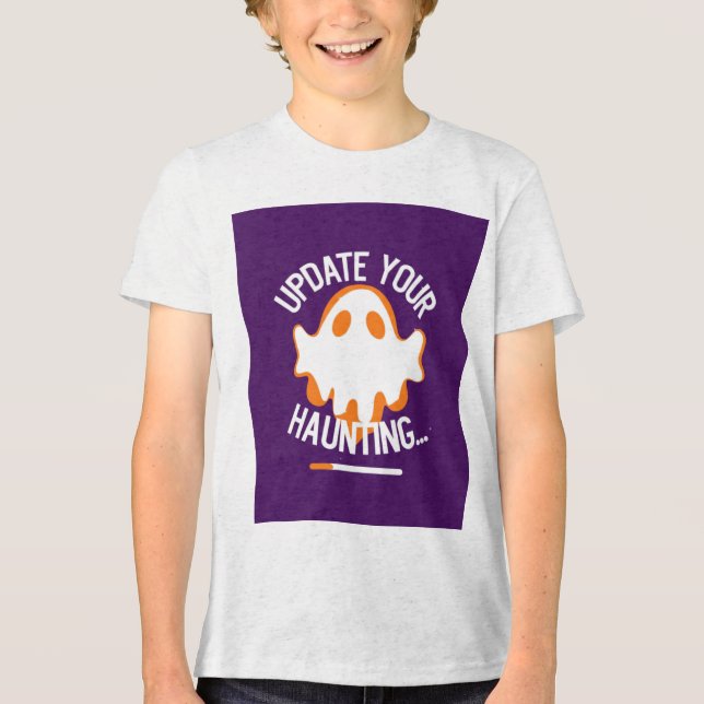 T-shirt En Tri-matière Cute Ghost 'Update Your Haunting' (Recto)