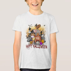T-shirt En Tri-matière Cute Halloween Animaux de ferme Typographie