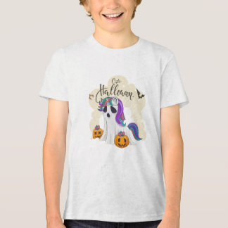 T-shirt En Tri-matière Cute Halloween licorne avec enfants citrouilles