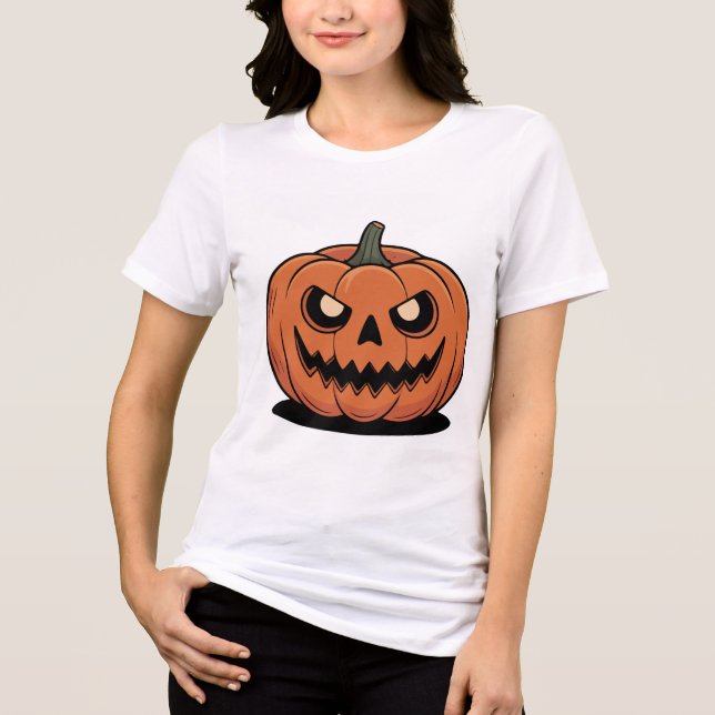 T-shirt En Tri-matière Cute Halloween Pumpkin Women’s White T-Shirt (Recto)