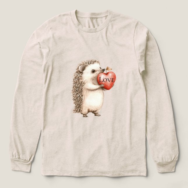 T-shirt En Tri-matière Cute Hedgehog with Red Heart Love (Motif devant)