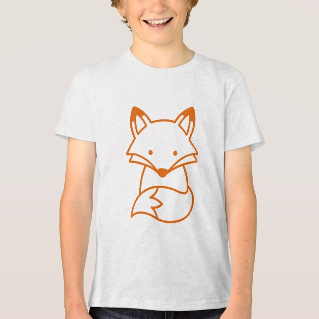 T-shirt En Tri-matière Cute Minimalist Fox Sitting Simple Doodle (Recto)