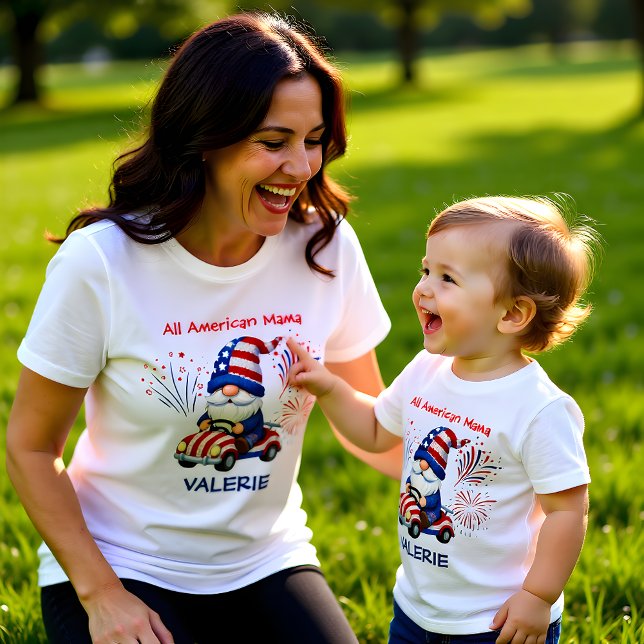 T-shirt En Tri-matière Cute Patriotic Gnome Mom (Créateur téléchargé)