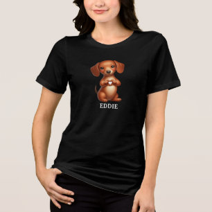 T-shirt En Tri-matière Cute Pet Dachshund Créer Des Presses Cardiaques