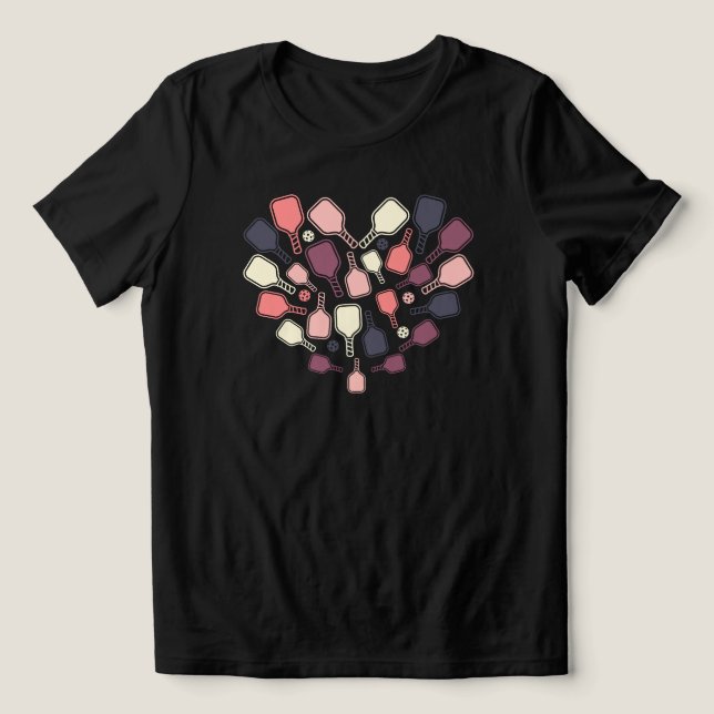 T-shirt En Tri-matière Cute Pickleball Paddle Heart (Design Recto)