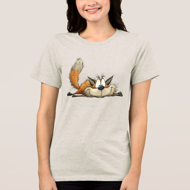 T-shirt En Tri-matière Cute Relaxed Fox Cartoon (Recto)