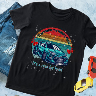 T-shirt En Tri-matière Cute Retro Sun Kids Valentines Car