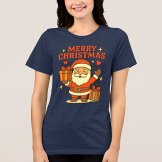 T-shirt En Tri-matière Cute Santa Claus Christmas Art – Merry Christmas
