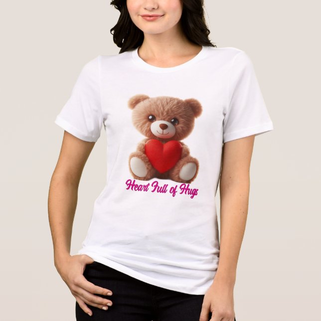 T-shirt En Tri-matière Cute Teddy Bear Valentine (Recto)