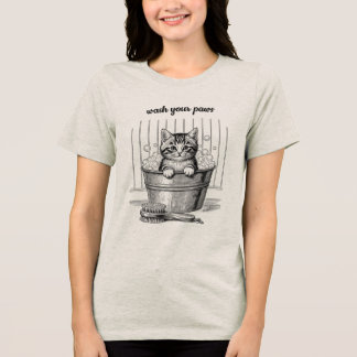 T-shirt En Tri-matière Cute Vintage Bathing Kitten  T-Shirt