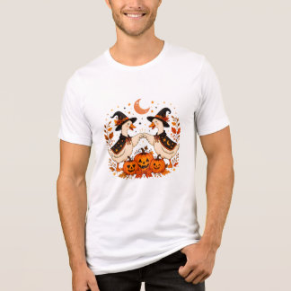 T-shirt En Tri-matière Cute Witch Ducks Fist Bump Halloween Pumpkins Auto