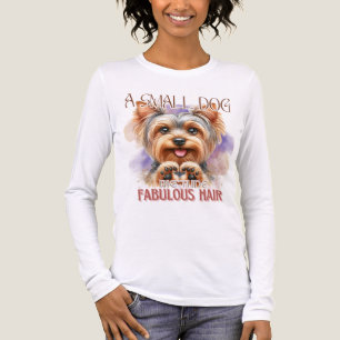 T-SHIRT EN TRI-MATIÈRE CUTE YORKSHIRE TERRIER DOG DIT :