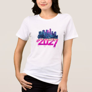 T-shirt En Tri-matière Cyberpunk Skyline 2027 Graffiti Néon
