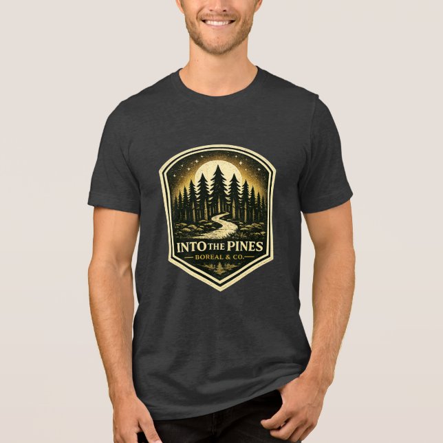 T-SHIRT  EN TRI-MATIÈRE DANS LES PINS (Recto)
