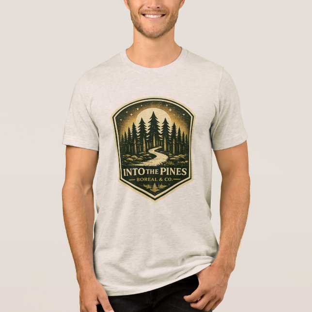T-SHIRT  EN TRI-MATIÈRE DANS LES PINS (Recto)