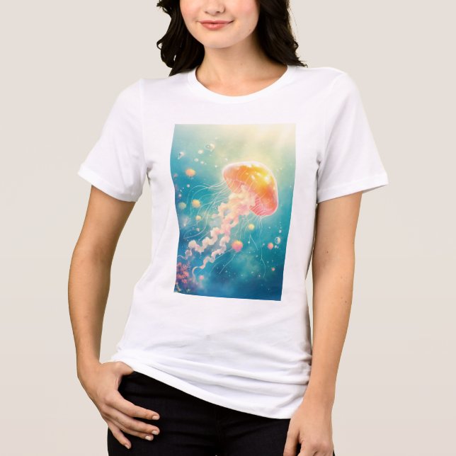 T-shirt En Tri-matière Danse de méduses dans l'océan (Recto)