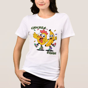 T-SHIRT EN TRI-MATIÈRE DANSE DU POULET BANANE
