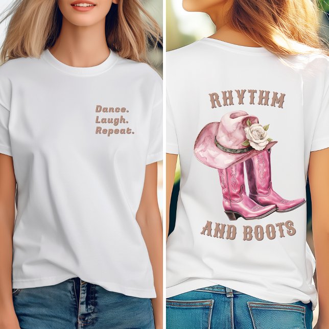 T-shirt En Tri-matière Danse, Rire, Répéter, Rythme et Bottes (Créateur téléchargé)