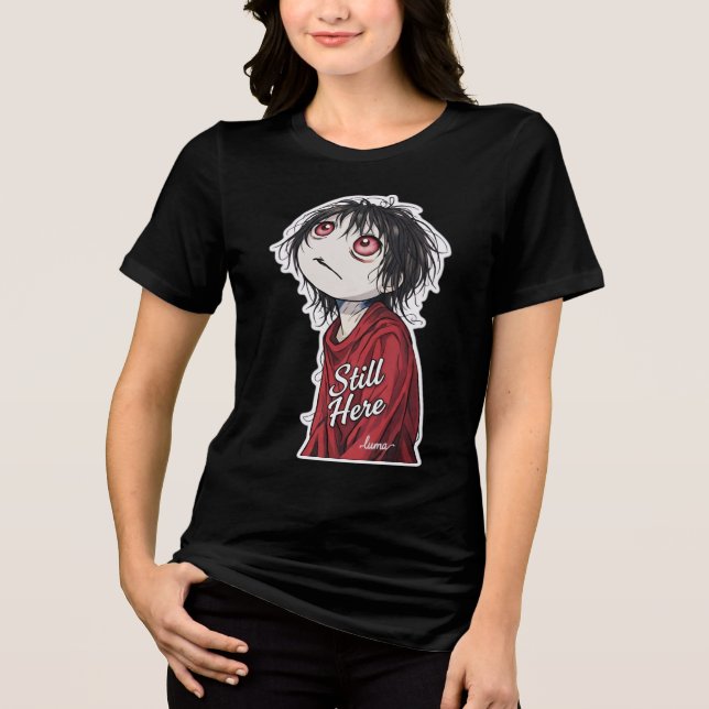 T-shirt En Tri-matière Dark Anime  "Still Here" Aesthetic Gothic Illustra (Recto)