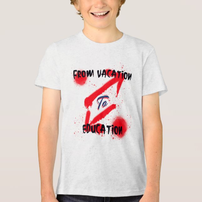 T-shirt En Tri-matière De La Vacance À L'École D'Éducation Début (Recto)