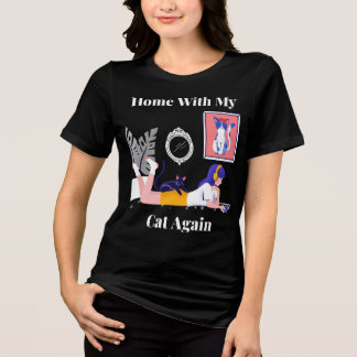 T-shirt En Tri-matière De nouveau à la maison avec mon chat - Introverti