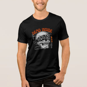 T-shirt En Tri-matière Dead Inside Crâne Banderole Fil de Fer Barbelé Str