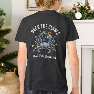 T-shirt En Tri-matière « Décorez les pinces » Noël Crabe Bleu