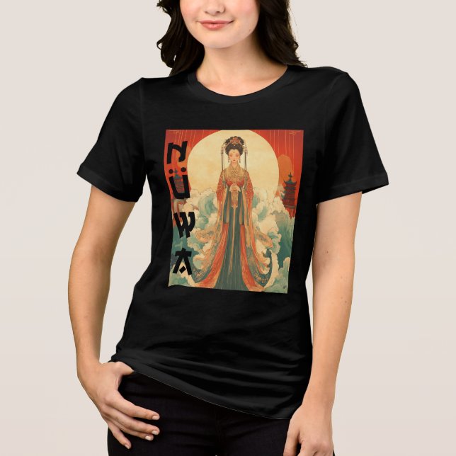 T-shirt En Tri-matière Déesse Chinoise Nuwa Mythologie Traditionnelle Art (Recto)