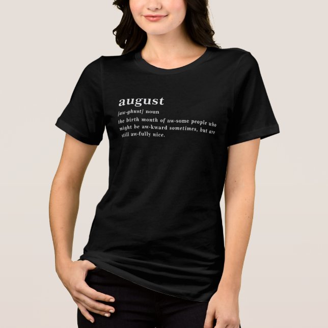 T-shirt En Tri-matière Définition d'août Anniversaire (Recto)