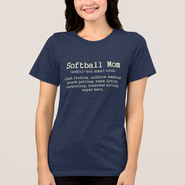 T-shirt En Tri-matière Définition drôle de mère de softball (Recto)