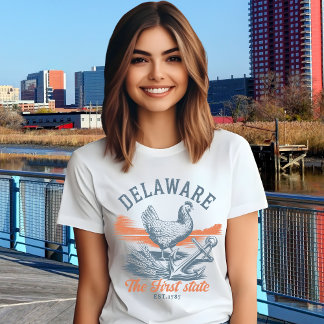 T-shirt En Tri-matière Delaware The First State Vintage Chicken Anchor