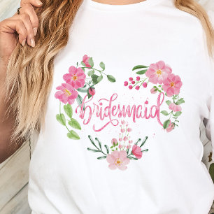 T-shirt En Tri-matière Demoiselle d'honneur florale de mariage