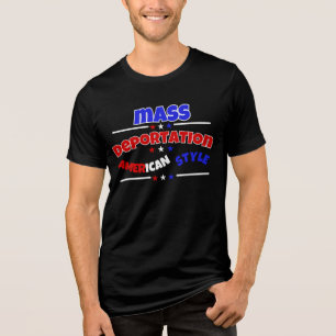 T-SHIRT  EN TRI-MATIÈRE DÉPORTATION DE MASSE : STYLE AMÉRICAIN