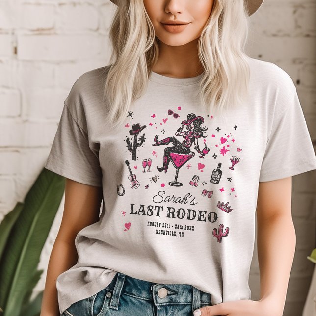 T-shirt En Tri-matière Dernière Cowgirl Amusante de Rodeo au Nash Bash En (Créateur téléchargé)