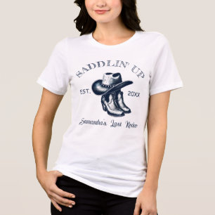 T-shirt En Tri-matière Dernière Fête de Fiançailles Chinoiserie Bleue