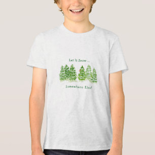 T-shirt En Tri-matière Des arbres d'hiver peints à la main permettent de