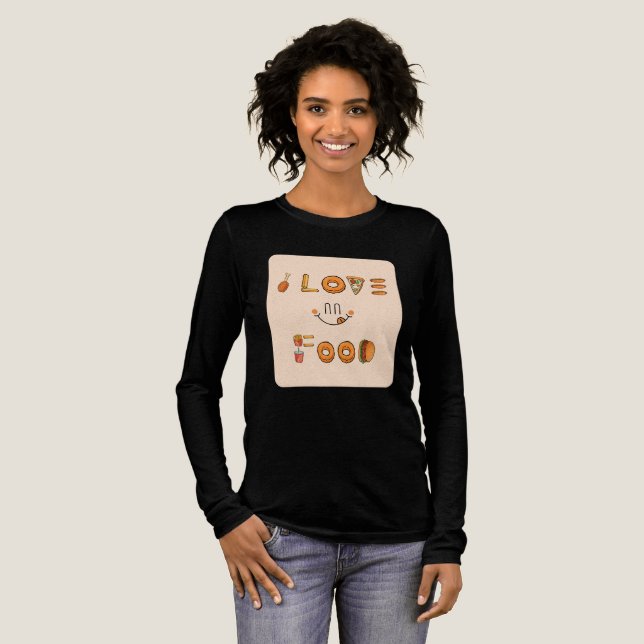 T-shirt En Tri-matière Design gourmand avec pizza, beignets, hamburger &  (Recto complet)