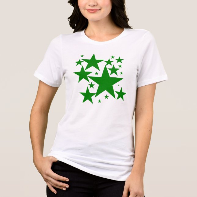 T-shirt En Tri-matière Design Green Star (Recto)