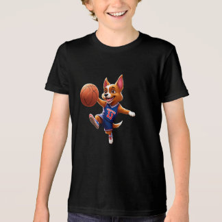 T-shirt En Tri-matière Design of a dog playing basketball
