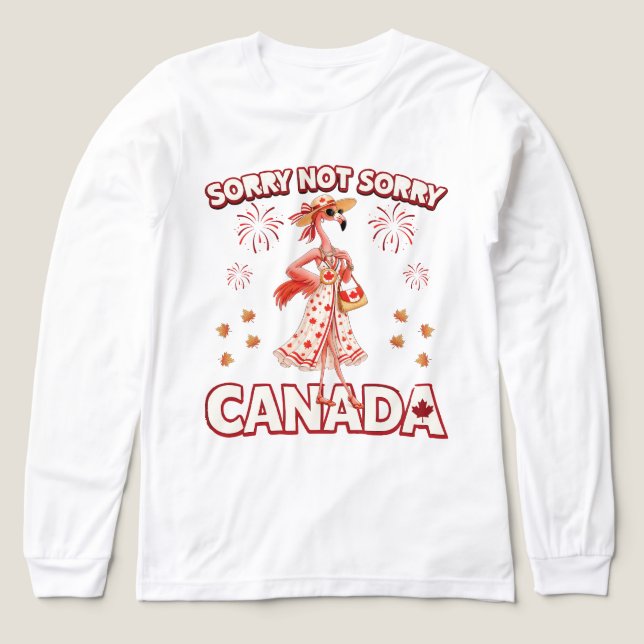 T-shirt En Tri-matière Désolé Pas Désolé Flamant Canada (Motif recto)