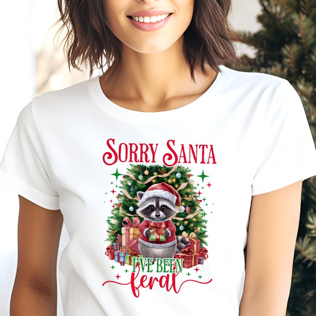 T-shirt En Tri-matière Désolé Père Noël Feral Raccoon Noël (Créateur téléchargé)