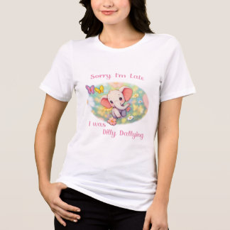 T-shirt En Tri-matière Désolé pour le retard Éléphant Design