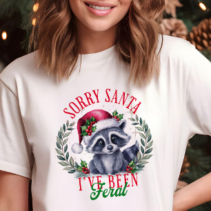 T-shirt En Tri-matière Désolé Santa Raton laveur de Noël drôle