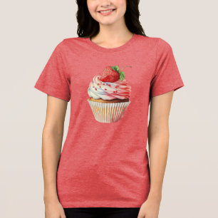 T-shirt En Tri-matière Dessert sucré à la fraise Cupcake