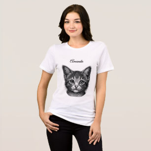 T-shirt En Tri-matière Dessin adorable de Jeune Chat Personnel