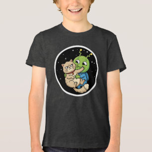 T-shirt En Tri-matière Dessin animé de l'espace avec un alien rigolo qui