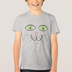 T-shirt En Tri-matière Dessin animé visage drôle de chat-29034