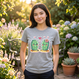 T-shirt En Tri-matière Dessin de jolis cactus amoureux