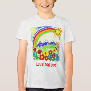 T-shirt En Tri-matière Dessin naturel coloré pour les amoureux de la natu